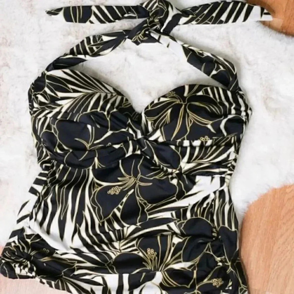 Miraclesuit Black Barcelona Halter Tankini size 8 - Picture 2 of 8